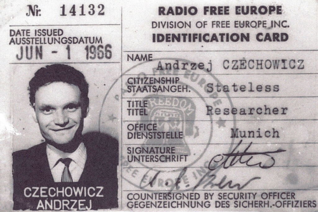 Radio Wolna Europa legitymacja Andrzej Czechowicz polski agent wywiadu